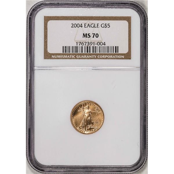 2004 $5 American Gold Eagle Coin NGC MS70