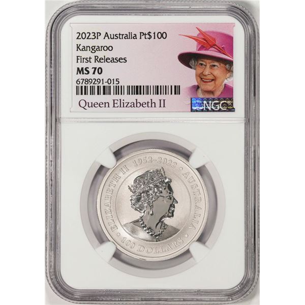 2023P Australia $100 Kangaroo 1oz Platinum Coin NGC MS70 First Releases