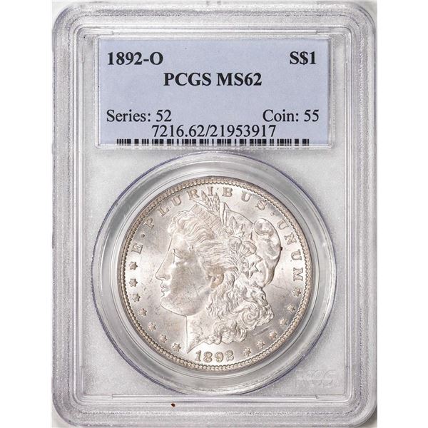 1892-O $1 Morgan Silver Dollar Coin PCGS MS62