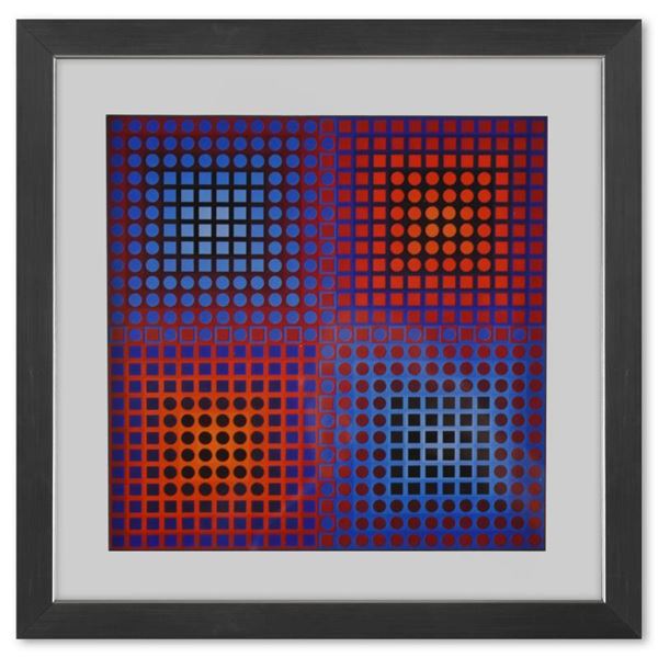 Victor Vasarely  Eg - 1 - 2 De La Serie Folklore Planetaire  Mixed Media Print