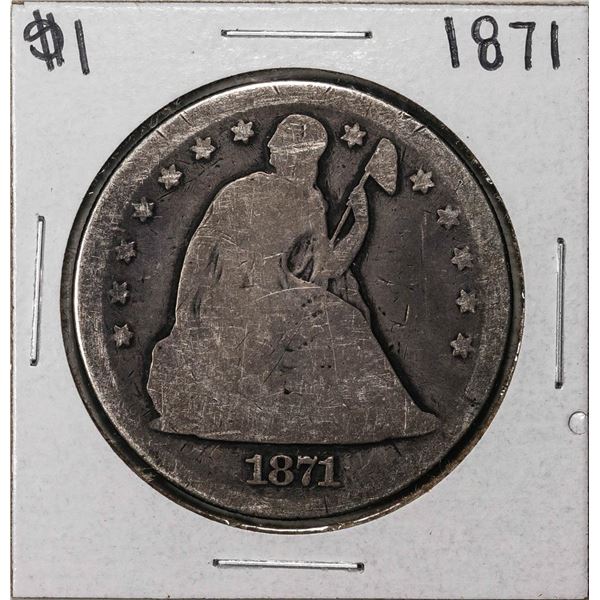 1871 $1 Seated Liberty Silver Dollar Coin