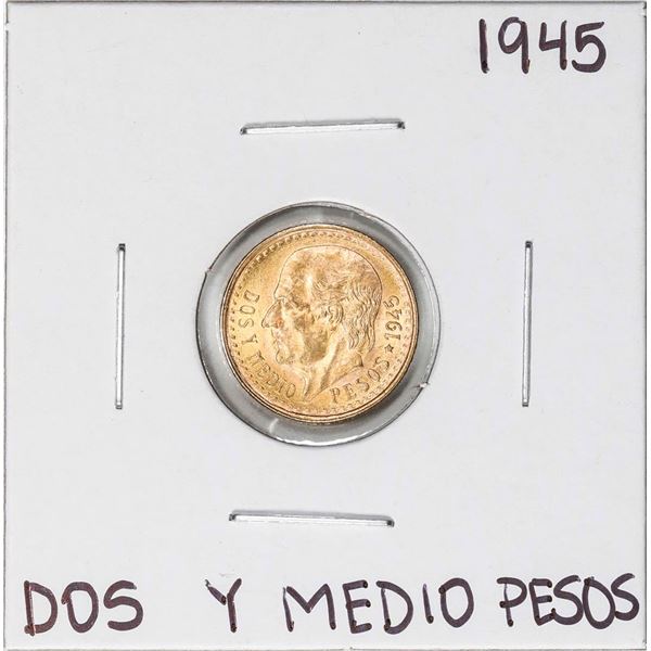 1945 Mexico Dos Y Medio Pesos Gold Coin