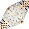 Image 1 : Rolex Mens Two Tone Silver Index Ruby and Diamond Datejust Wristwatch