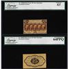 Image 1 : Lot of (2) Specimen 1st Issue 25 Cent Fractional Notes Legacy Choice New 63 & 64PPQ