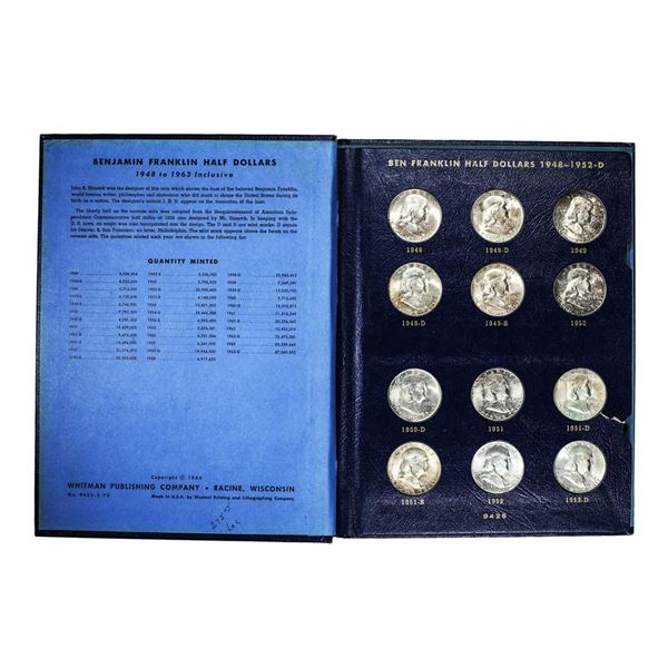 1948-1963 Franklin Half Dollar Set in Whitman Book