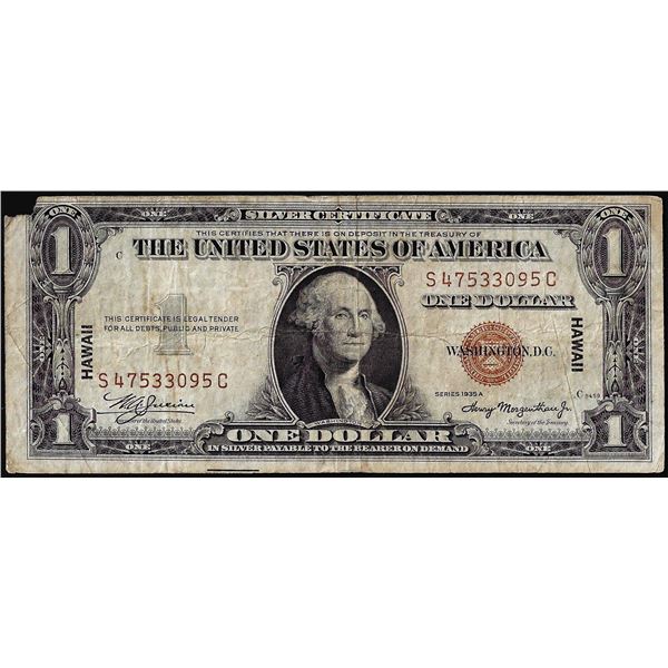 1935A $1 Hawaii WWII Emergency Issue Silver Certificate Note