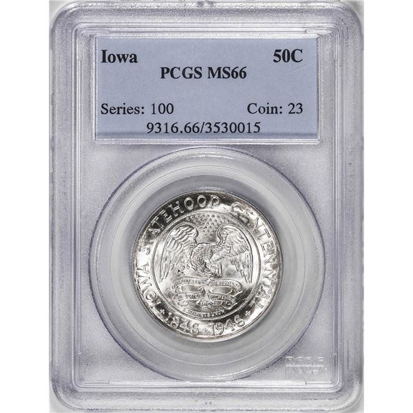 1946 Iowa Commemorative Half Dollar Coin PCGS MS66