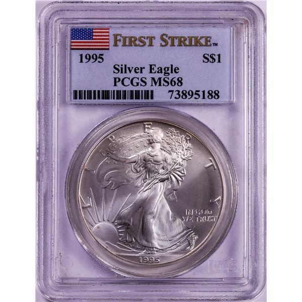 1995 $1 American Silver Eagle Coin PCGS MS68 First Strike