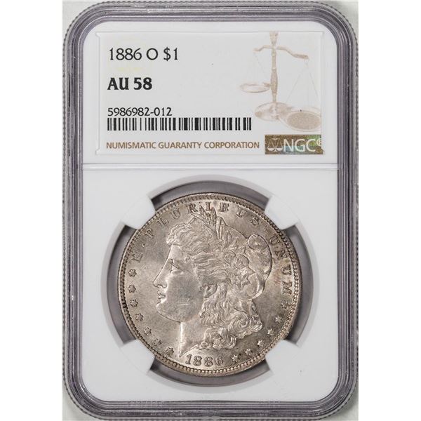 1886-O $1 Morgan Silver Dollar Coin NGC AU58