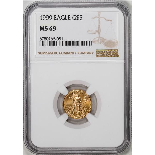 1999 $5 American Gold Eagle Coin NGC MS69