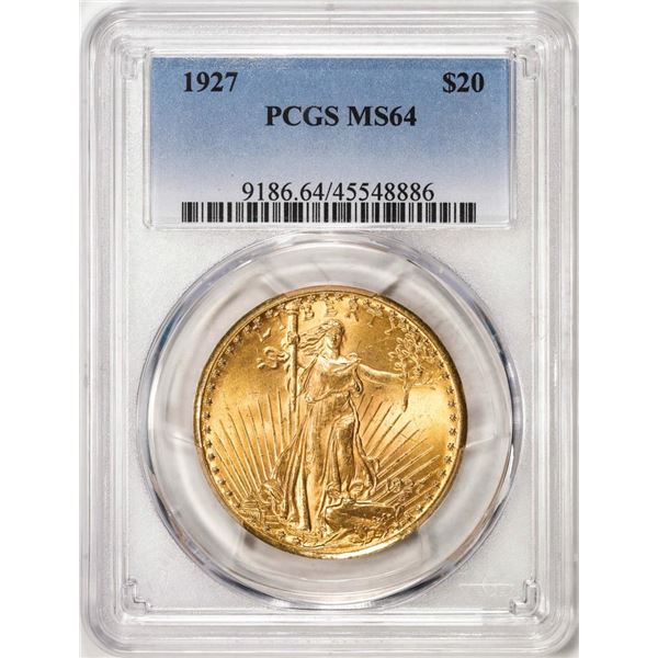 1927 $20 St. Gaudens Double Eagle Gold Coin PCGS MS64