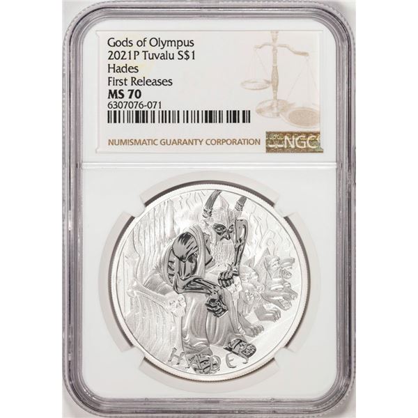 2021P Tuvalu $1 Gods of Olympus Hades Silver Coin NGC MS70 First Releases