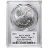 Image 2 : 2021 Type 2 $1 American Silver Eagle Coin PCGS MS70 Cleveland Signature FDOI