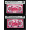 Image 1 : (2) Consec. 1914 China Bank of Communications 10 Yuan Notes PMG Gem Uncirculated 66EPQ