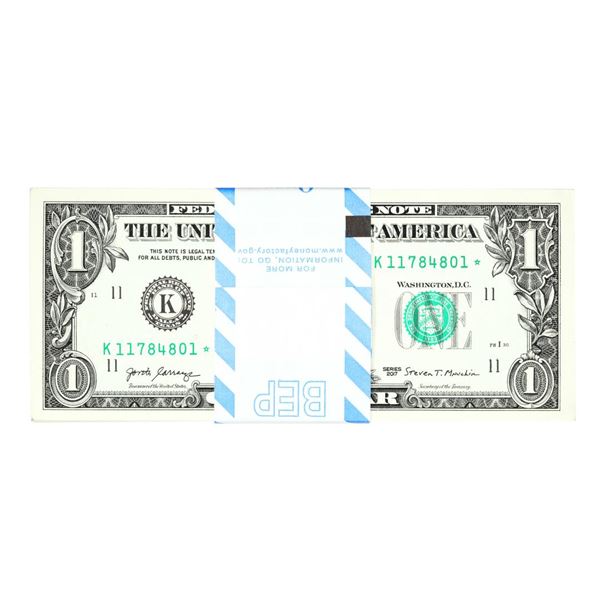 Pack of (100) Consecutive 2017 $1 Federal Reserve Star Notes Dallas