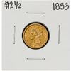 Image 1 : 1853 $2 1/2 Liberty Head Quarter Eagle Gold Coin