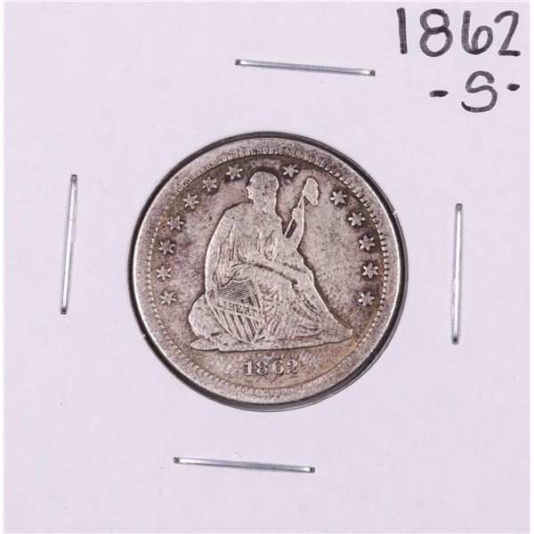 1862-S Seated Liberty Quarter Coin