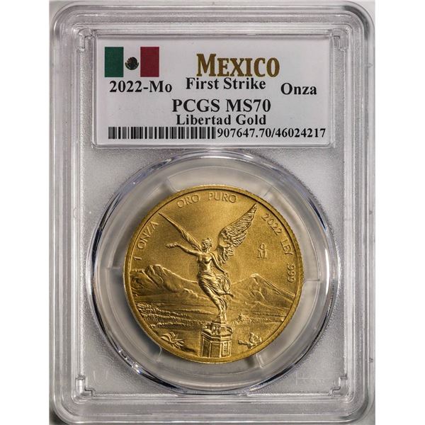 2021-Mo Mexico 1 oz Libertad Gold Coin PCGS MS70 First Strike