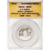 Image 1 : 2014 Proof 1/2 oz Platinum JFK Apollo 11 Anniversary Medal ANACS MS69