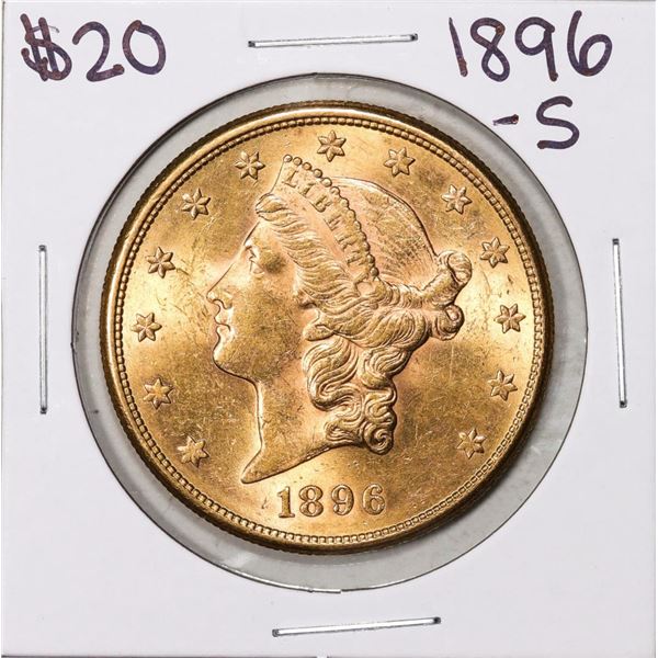 1896-S $20 Liberty Head Double Eagle Gold Coin