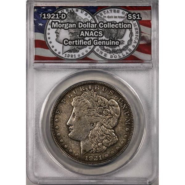 1921-D $1 Morgan Silver Dollar Coin ANACS Genuine