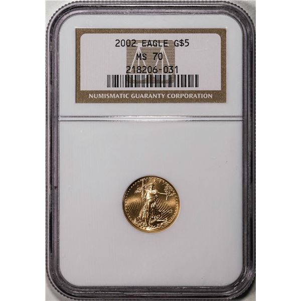 2002 $5 American Gold Eagle Coin NGC MS70