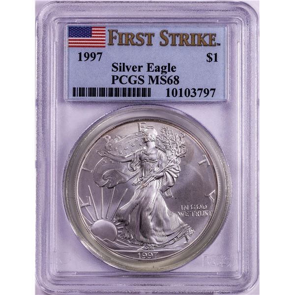 1997 $1 American Silver Eagle Coin PCGS MS68 First Strike