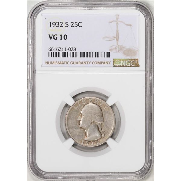 1932-S Washington Quarter Coin NGC VG10