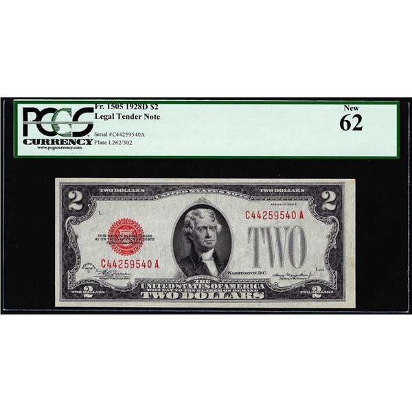 1928D $2 Legal Tender Note Fr.1505 PCGS New 62