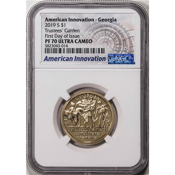 2019-S $1 Proof American Innovation Georgia Coin NGC Ultra Cameo PF70 Ultra Cameo FDOI