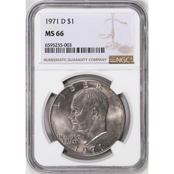 1971-D $1 Eisenhower Silver Dollar Coin NGC MS66