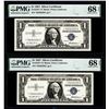 Image 1 : (2) Consecutive 1957 $1 Silver Certificate Star Notes Fr.1619* PMG Superb Gem Unc. 68EPQ