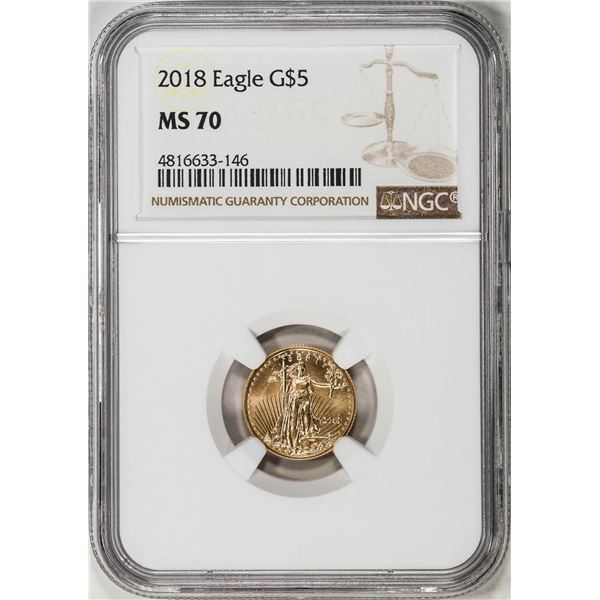 2018 $5 American Gold Eagle Coin NGC MS70