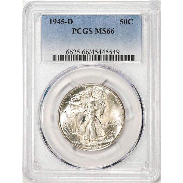 1945-D Walking Liberty Half Dollar Coin PCGS MS66