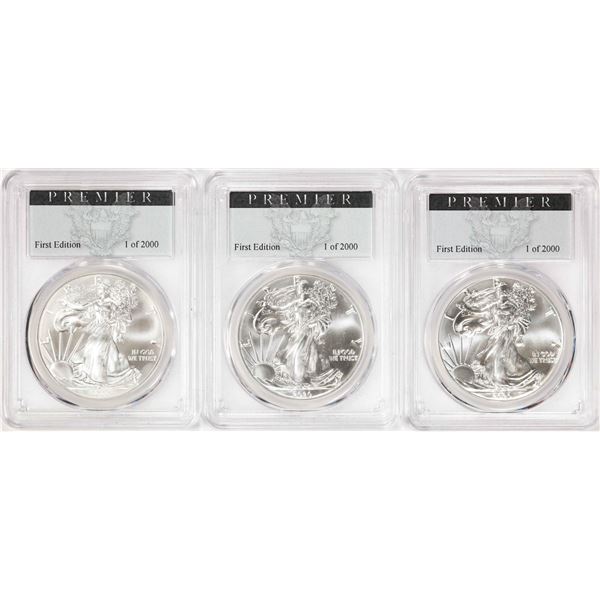 Lot of (3) 2020 $1 American Silver Eagle Coins NGC MS70 Premier First Edition