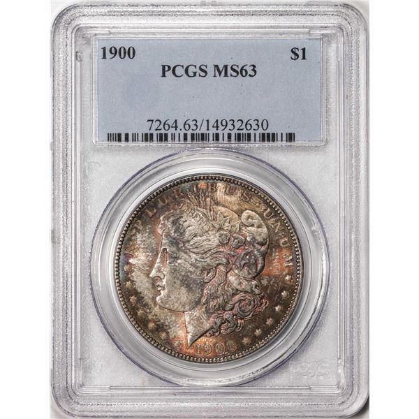 1900 $1 Morgan Silver Dollar Coin PCGS MS63 Great Color