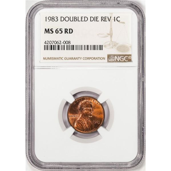 1983 Doubled Die Reverse Lincoln Memorial Cent Coin NGC MS65RD