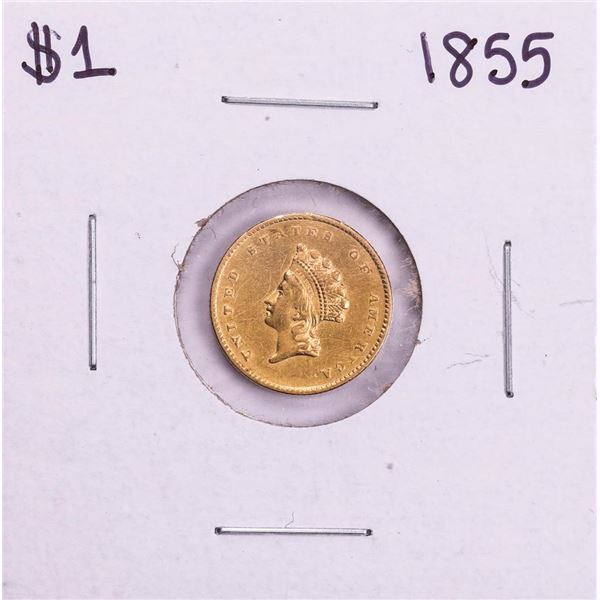 1855 Type 2 $1 Indian Princess Head Gold Dollar Coin
