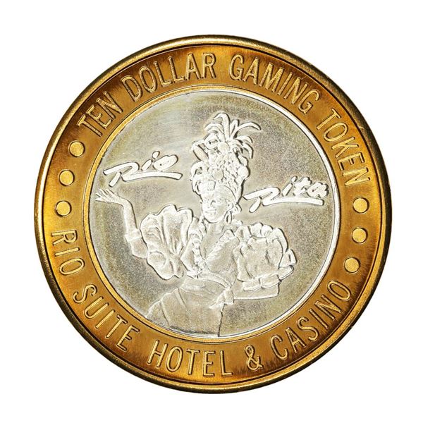 .999 Fine Silver Rio Las Vegas, Nevada $10 Limited Edition Gaming Token