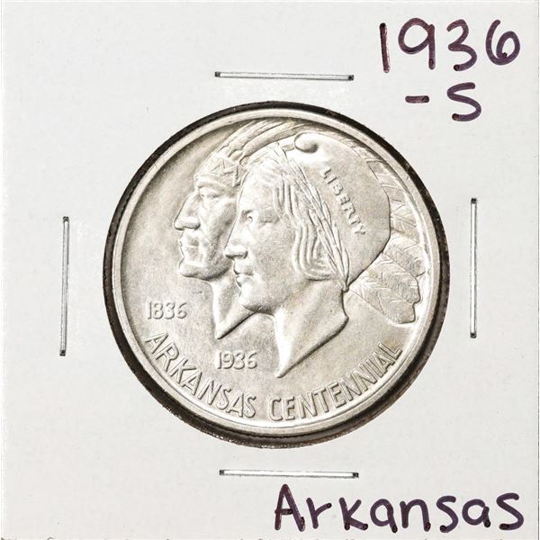 1936-S Arkansas Centennial Commemorative Half Dollar Coin