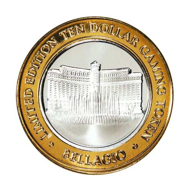.999 Fine Silver Bellagio Las Vegas, Nevada $10 Limited Edition Gaming Token