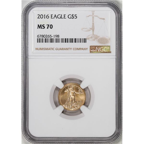 2016 $5 American Gold Eagle Coin NGC MS70