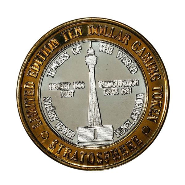 .999 Silver Stratosphere Las Vegas, Nevada $10 Casino Limited Edition Gaming Token