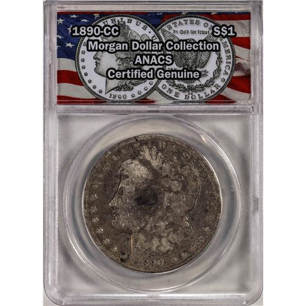 1890-CC $1 Morgan Silver Dollar Coin ANACS Genuine