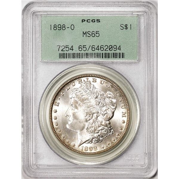 1898-O $1 Morgan Silver Dollar Coin PCGS MS65 Old Green Holder