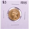 Image 1 : 1855 $3 Indian Princess Head Gold Coin