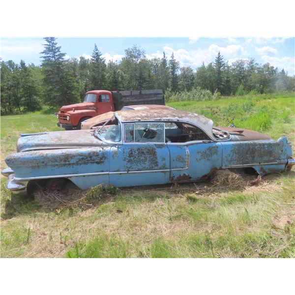 1956 Cadillac 4 Door Parts Car - Has Good Chrome and Hood 