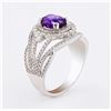 Image 3 : 2.21 ctw Purple Sapphire and 0.83 ctw Diamond Platinum Ring (GIA CERTIFIED)
