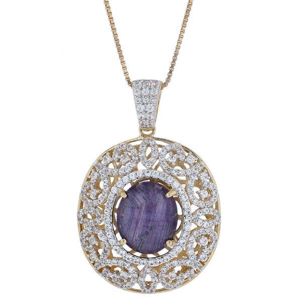 19.76 ctw Ruby and 3.46 ctw White Sapphire Pendant/Necklace