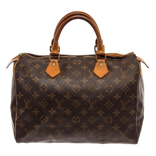 Louis Vuitton Brown Monogram Canvas Speedy 30 Satchel Bag